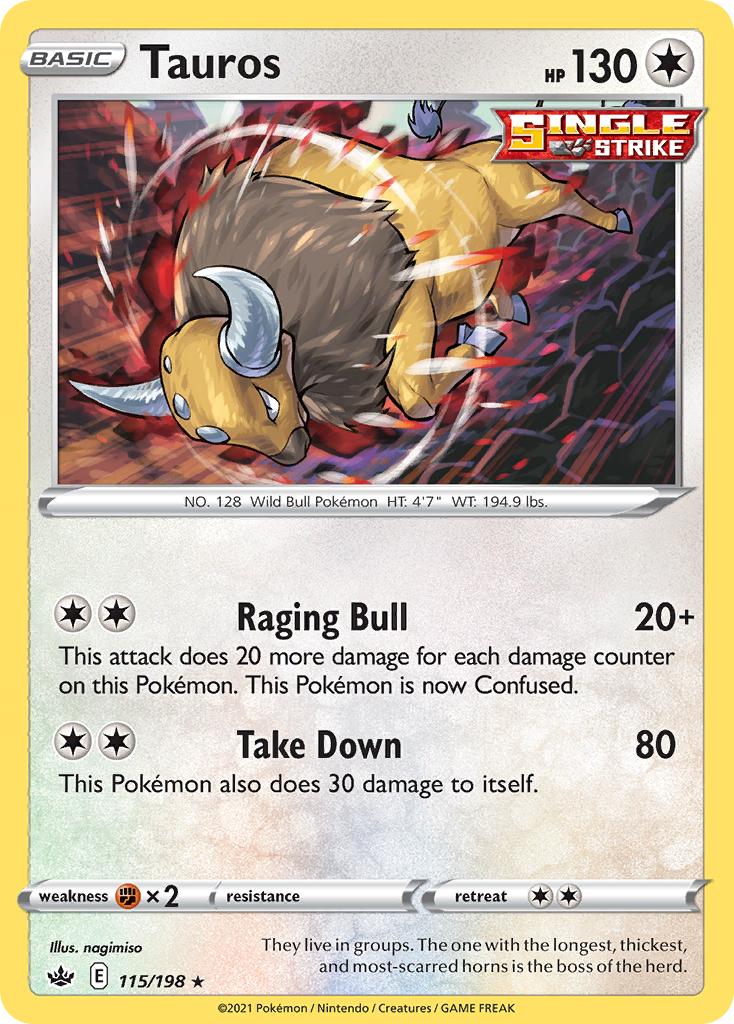 Tauros Chilling Reign Pokemon Card