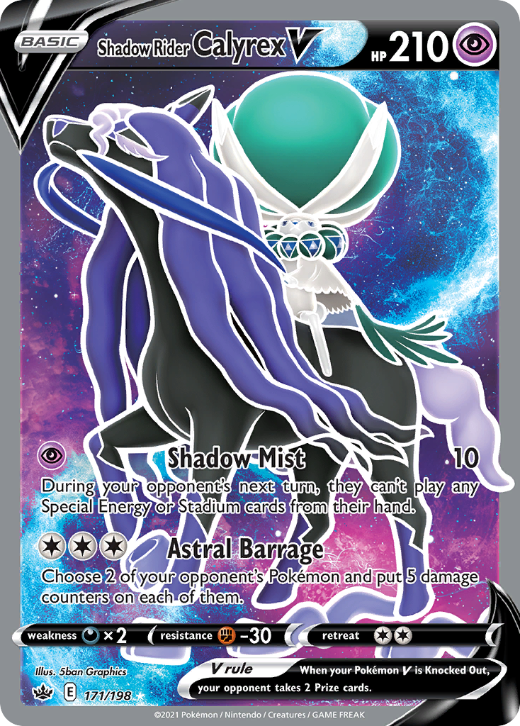Shadow Rider Calyrex V Chilling Reign Pokemon Card