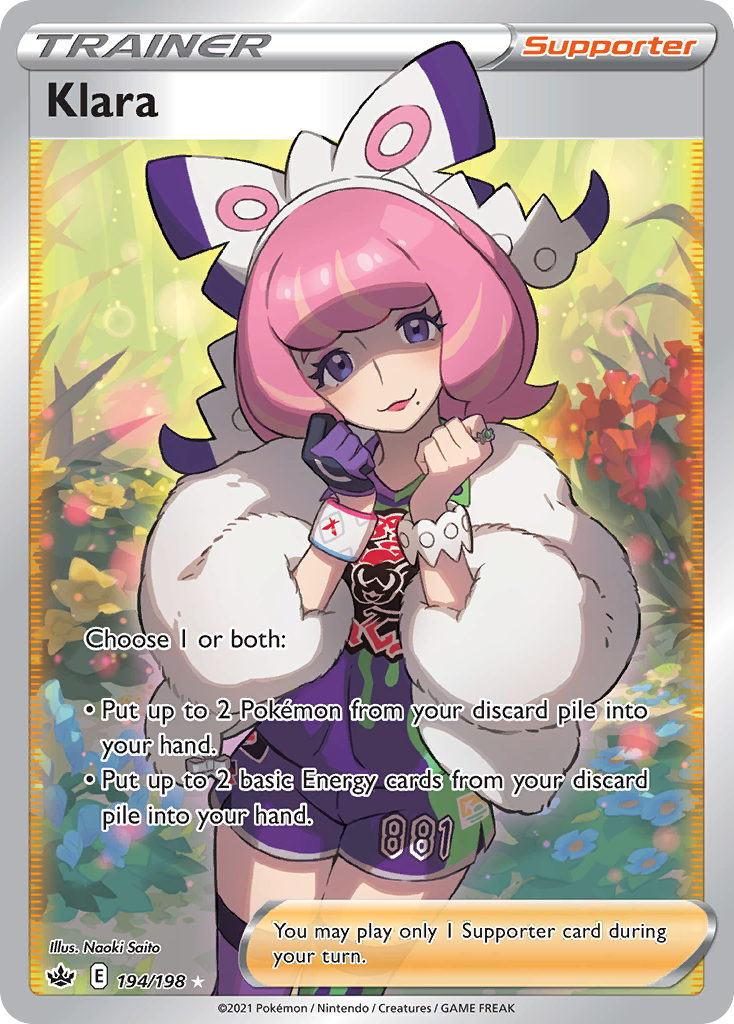 Klara Chilling Reign Pokemon Card