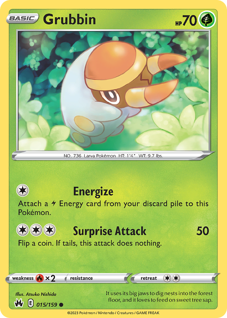 Grubbin Crown Zenith Pokemon Card
