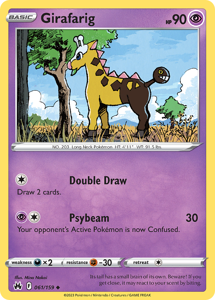 Girafarig Crown Zenith Pokemon Card