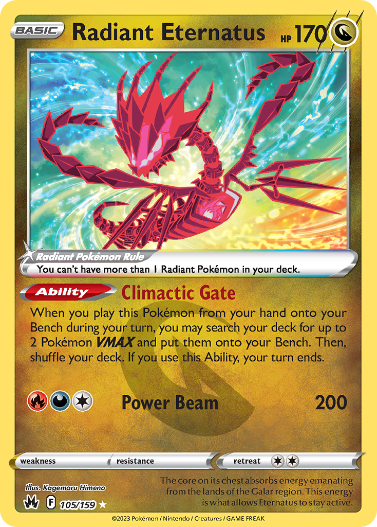 Radiant Eternatus Crown Zenith Pokemon Card