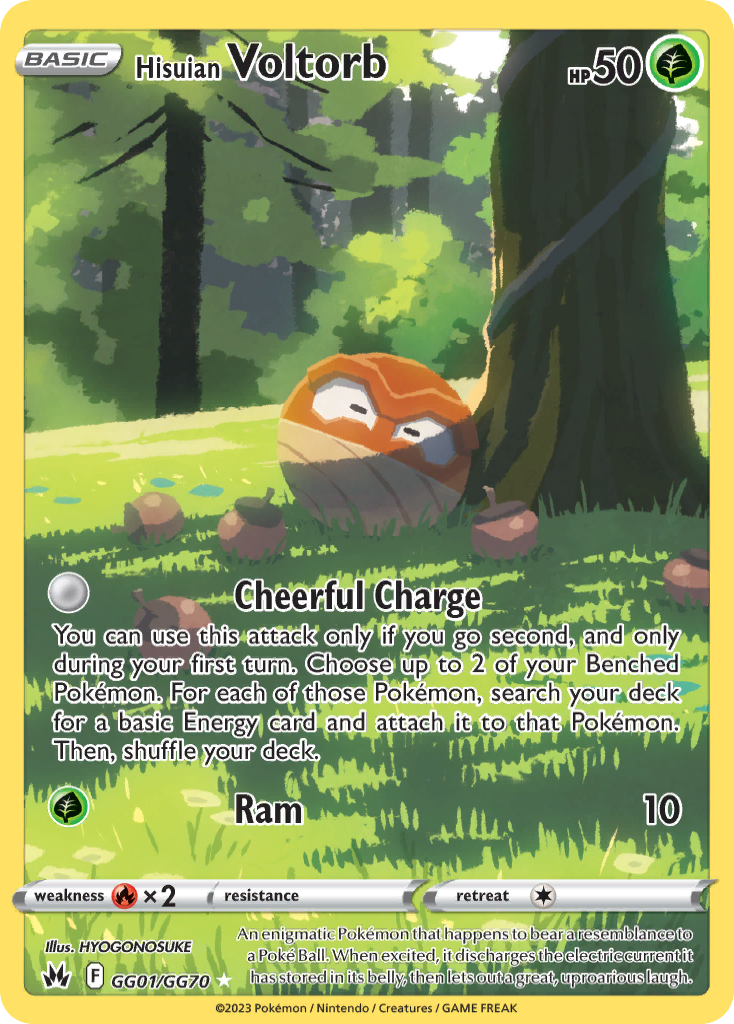 Hisuian Voltorb Crown Zenith Pokemon Card