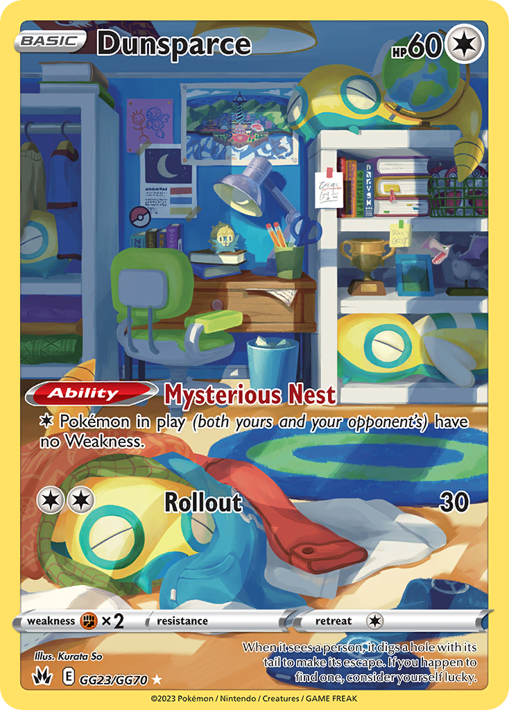 Dunsparce Crown Zenith Pokemon Card