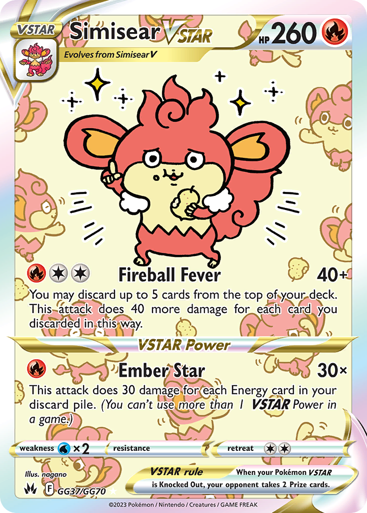 Simisear VSTAR Crown Zenith Pokemon Card