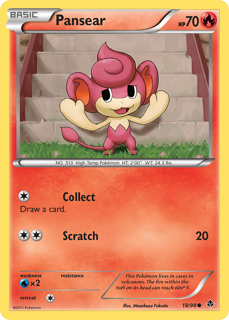 Pansear Emerging Powers Pokemon Card.