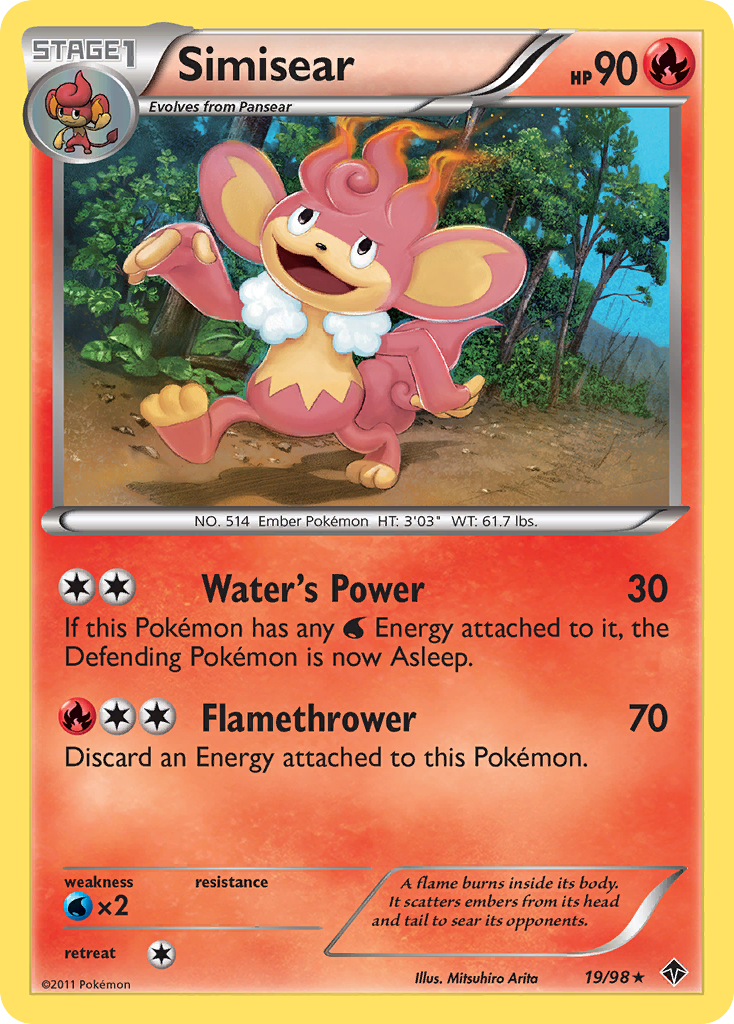 Simisear Emerging Powers Pokemon Card.