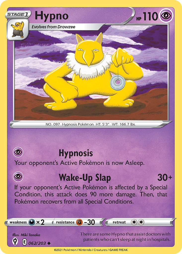 Hypno Evolving Skies Pokemon Card