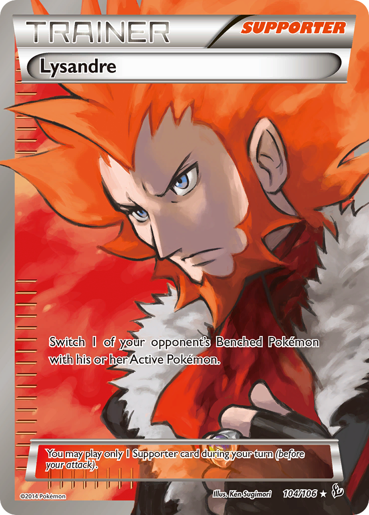 Lysandre Flashfire Pokemon Card.