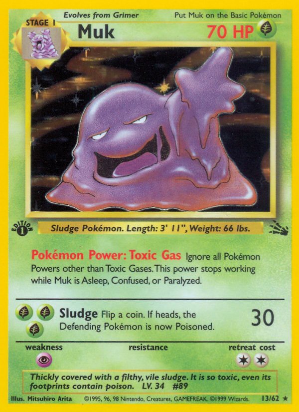 Muk Fossil Pokemon Card
