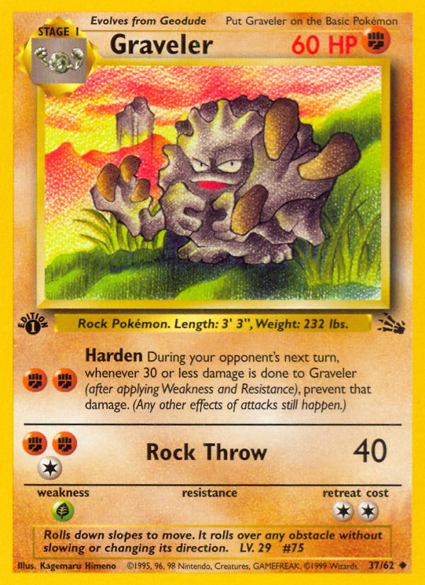 Graveler Fossil Pokemon Card