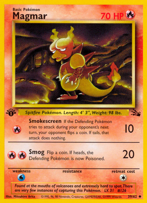 Magmar Fossil Pokemon Card