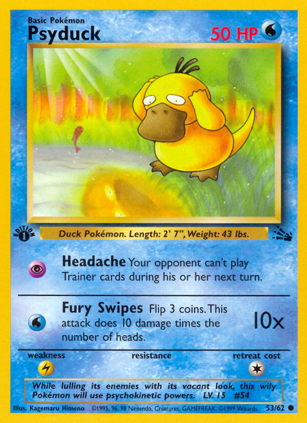 Psyduck Fossil Pokemon Card