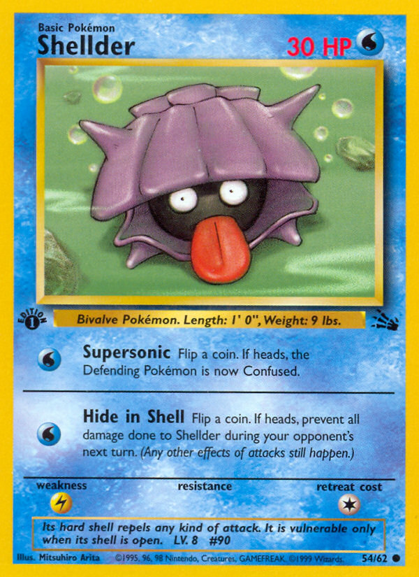 Shellder Fossil Pokemon Card