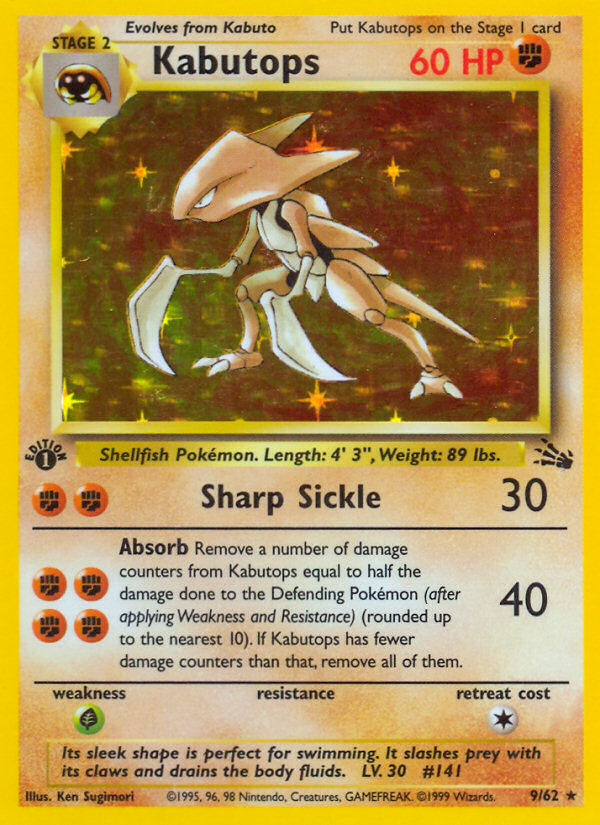 Kabutops Fossil Pokemon Card
