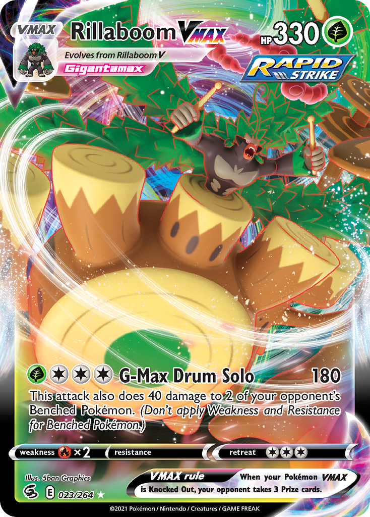 Rillaboom VMAX Fusion Strike Pokemon Card