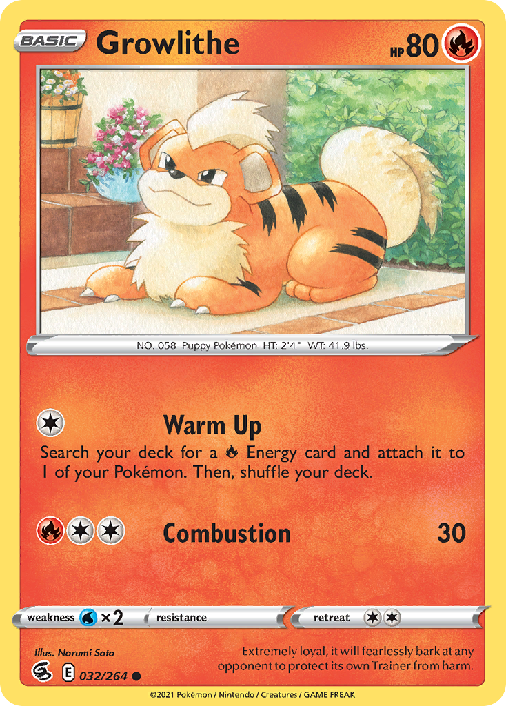 Growlithe Fusion Strike Pokemon Card