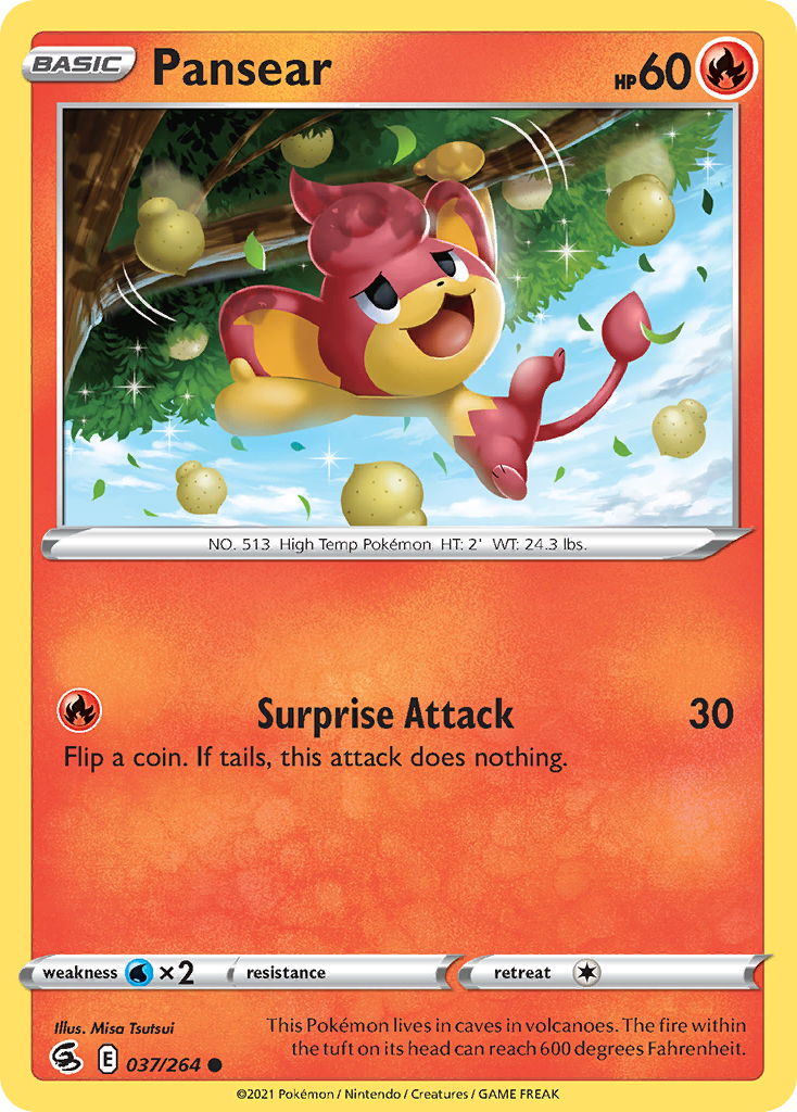 Pansear Fusion Strike Pokemon Card