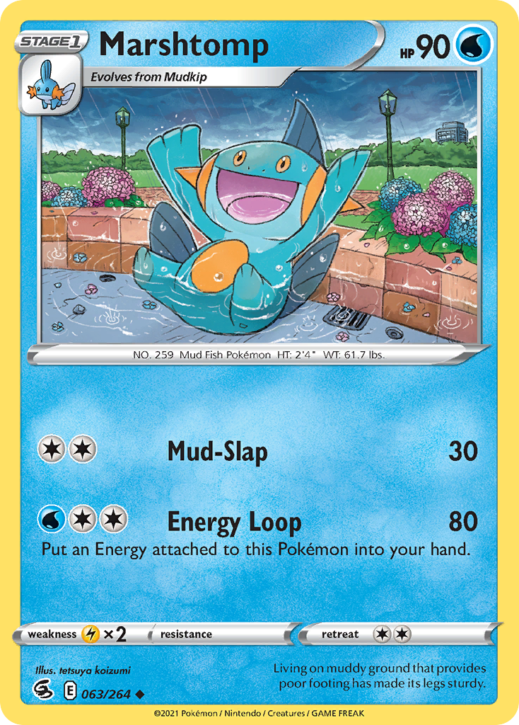 Marshtomp Fusion Strike Pokemon Card