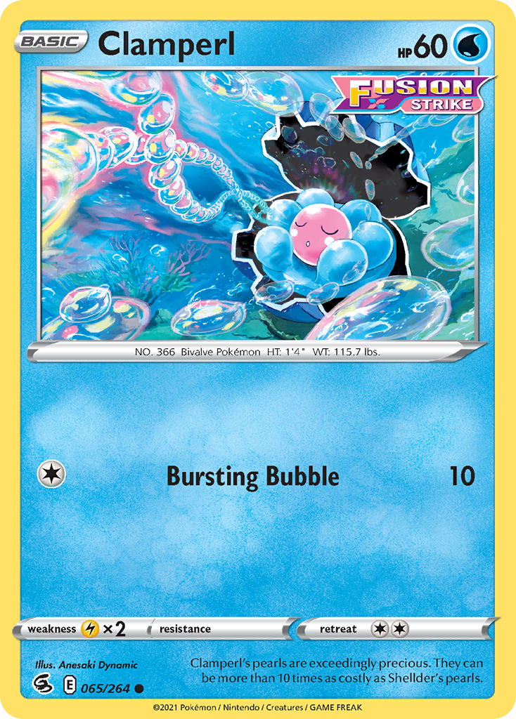 Clamperl Fusion Strike Pokemon Card