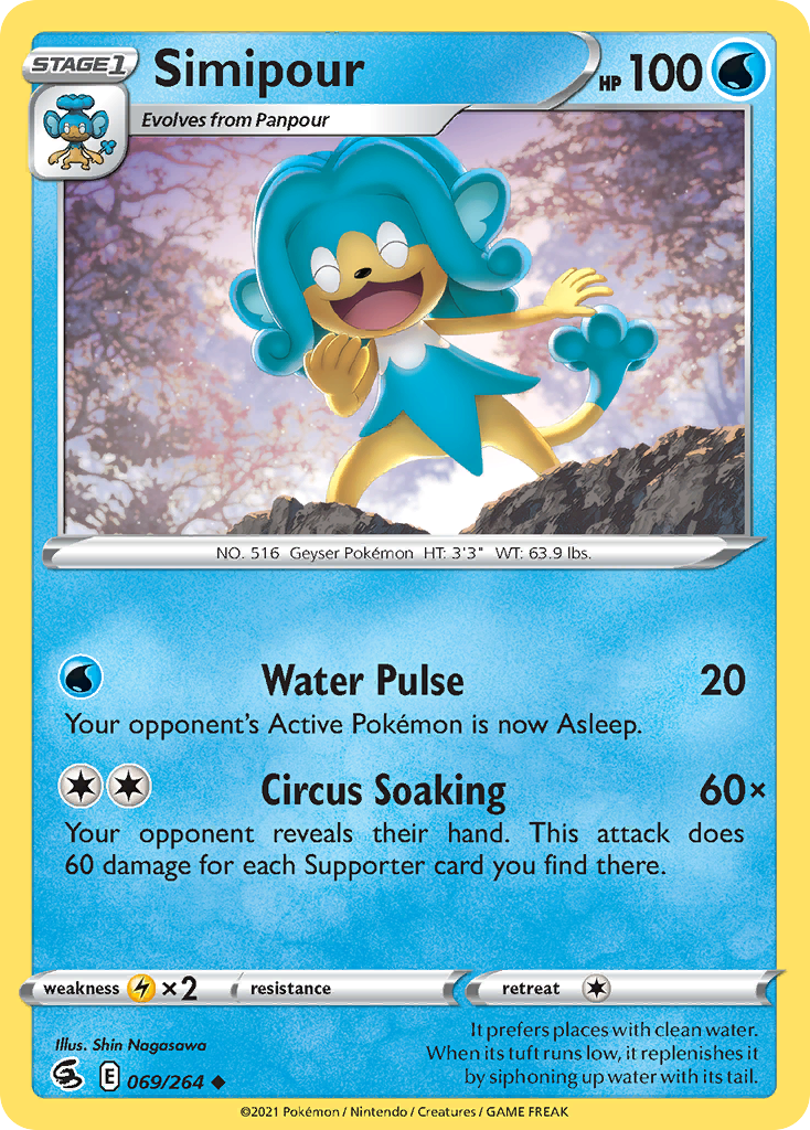 Simipour Fusion Strike Pokemon Card