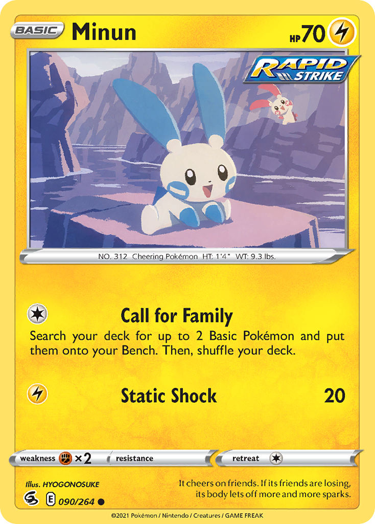 Minun Fusion Strike Pokemon Card