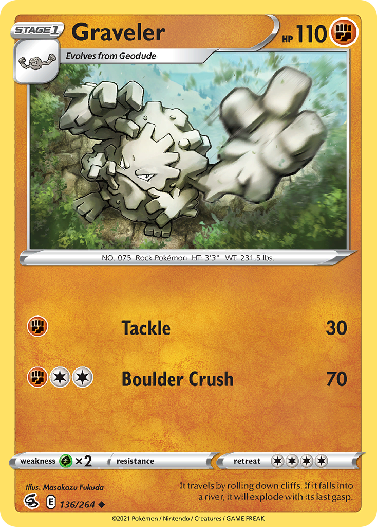Graveler Fusion Strike Pokemon Card