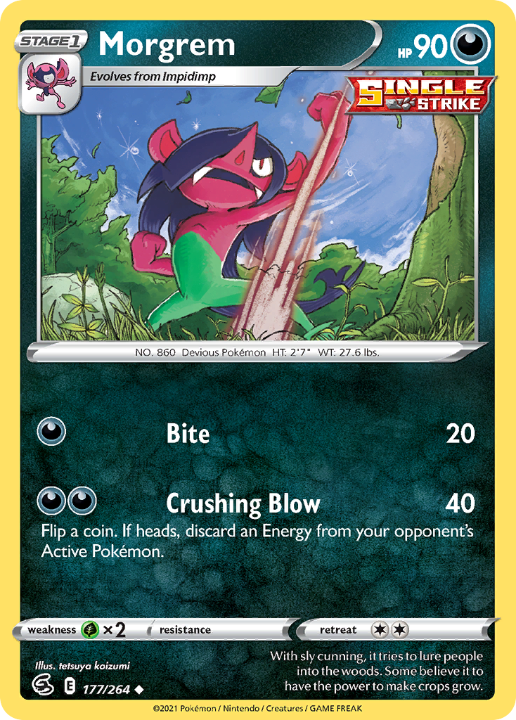 Morgrem Fusion Strike Pokemon Card