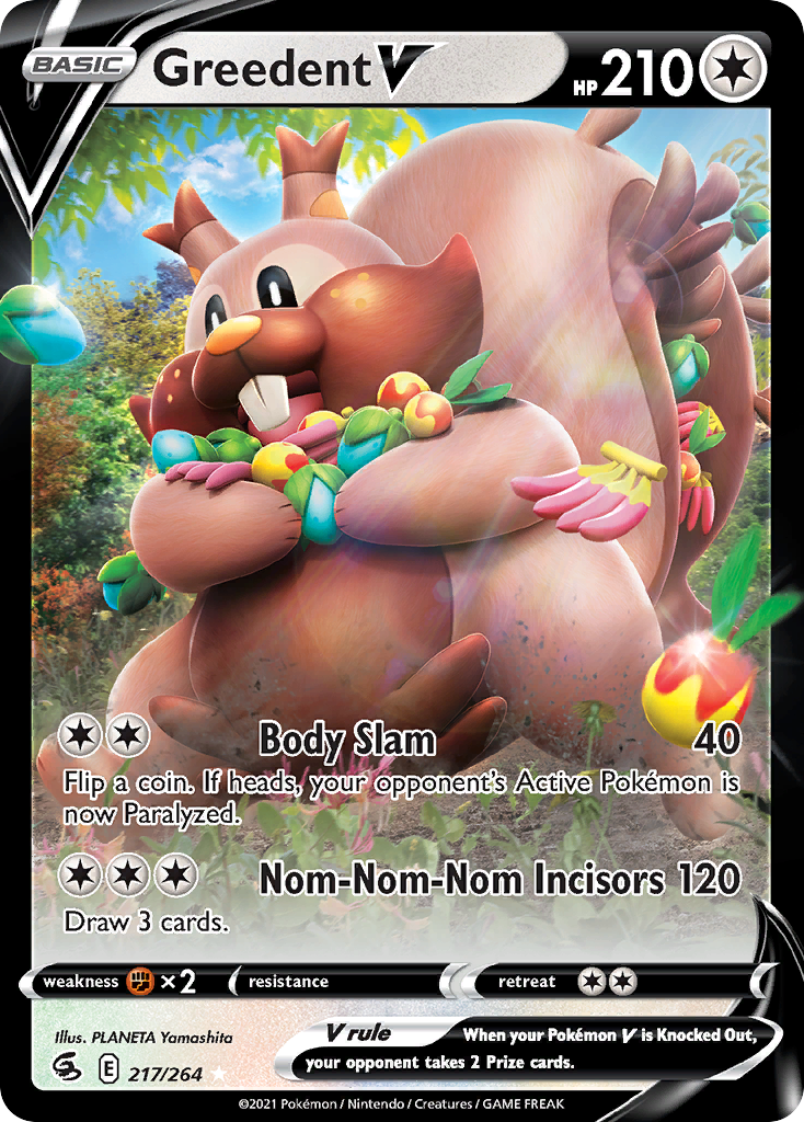 Greedent V Fusion Strike Pokemon Card