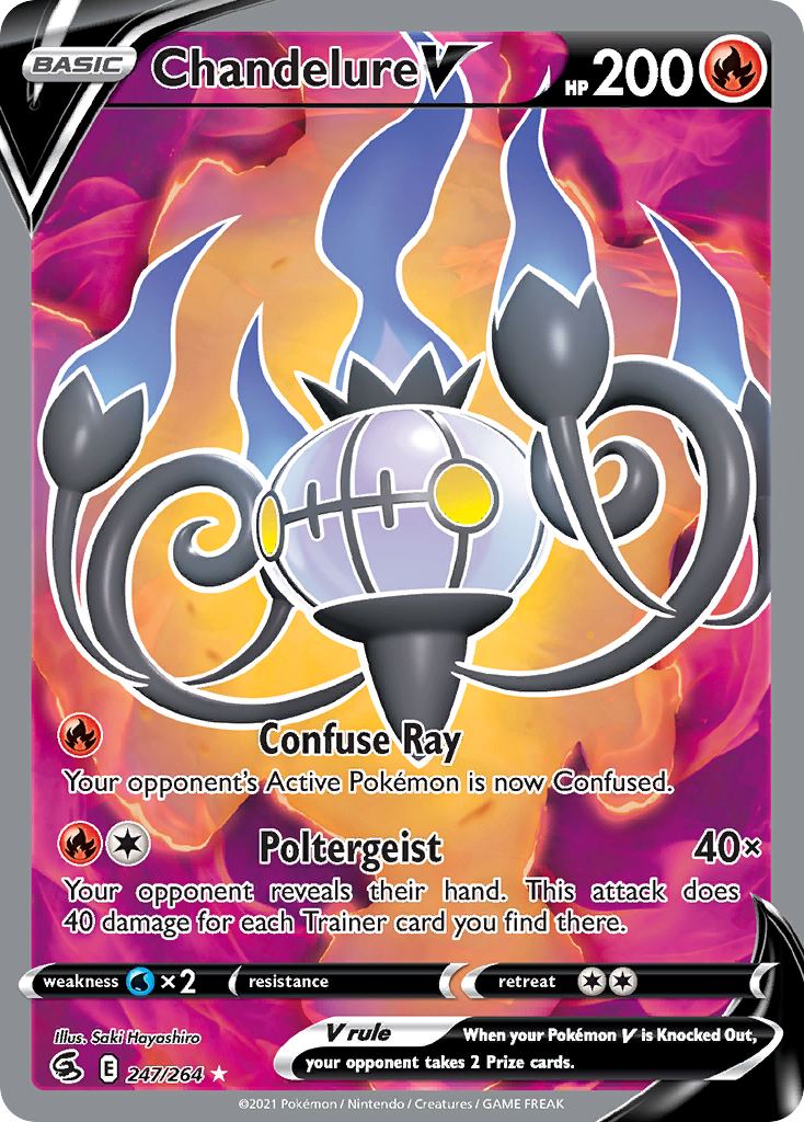 Chandelure V Fusion Strike Pokemon Card