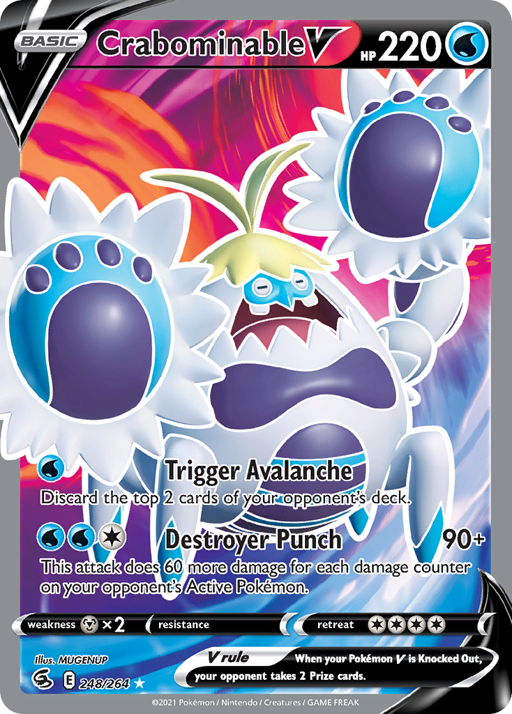 Crabominable V Fusion Strike Pokemon Card