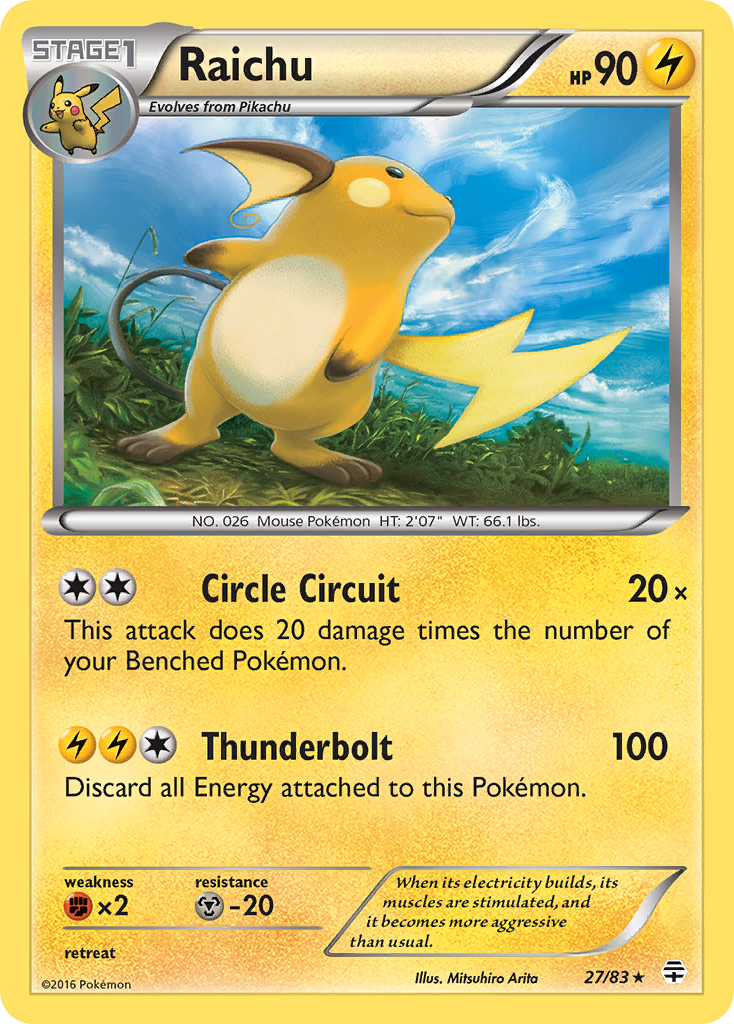 Raichu Generations Pokemon Card.