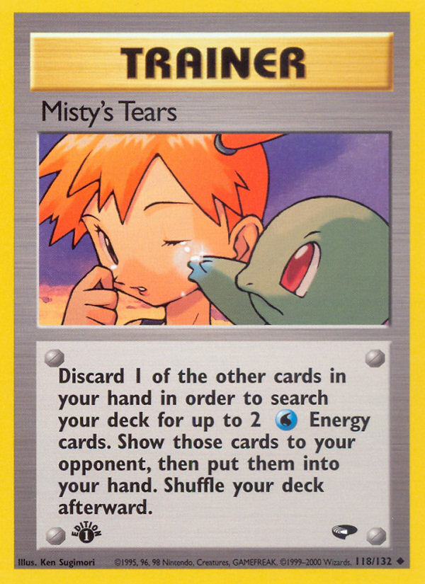 Misty's Tears Gym Challenge Pokemon Card.