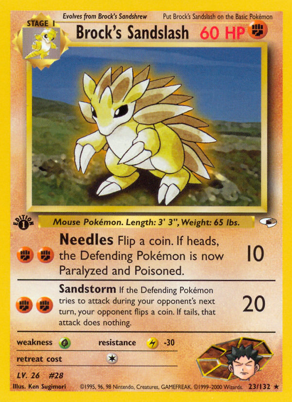 Brock's Sandslash Gym Heroes Pokemon Card