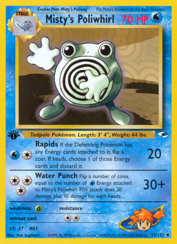 Misty's Poliwhirl Gym Heroes Pokemon Card