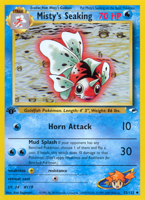 Misty's Seaking Gym Heroes Pokemon Card