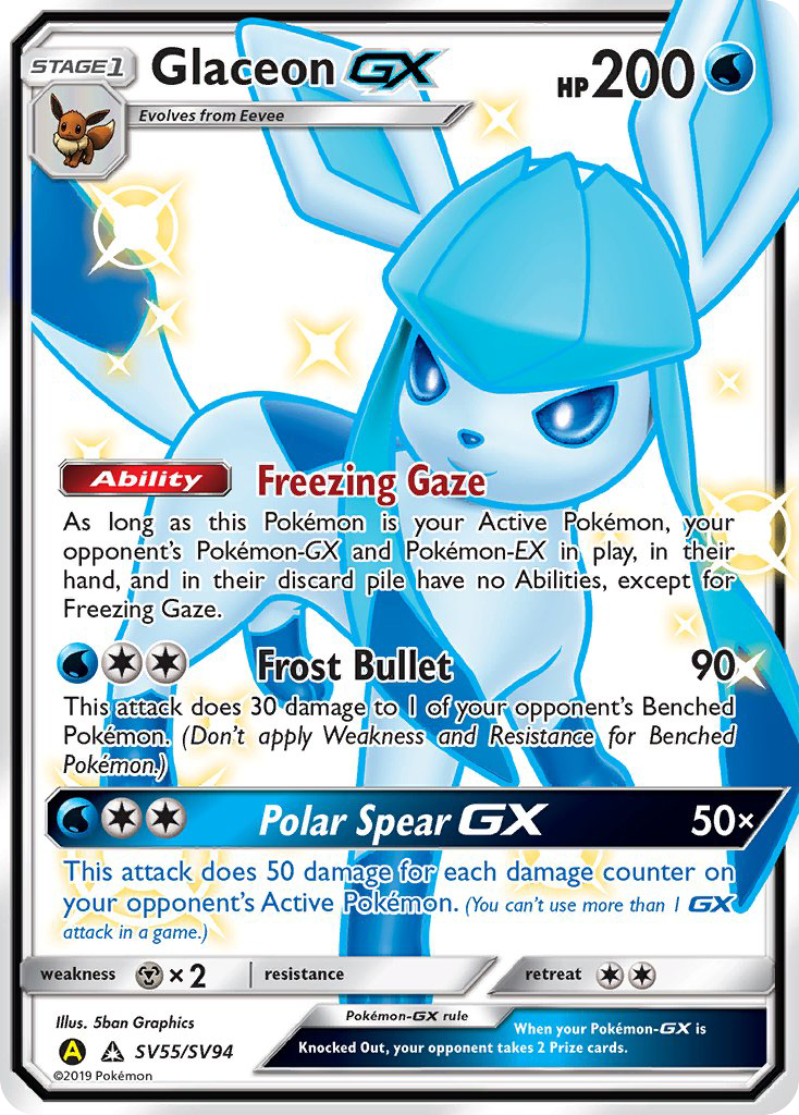 Articuno GX Full Art Shiny Holo Hidden Fates Pokemon Card SV54/SV94