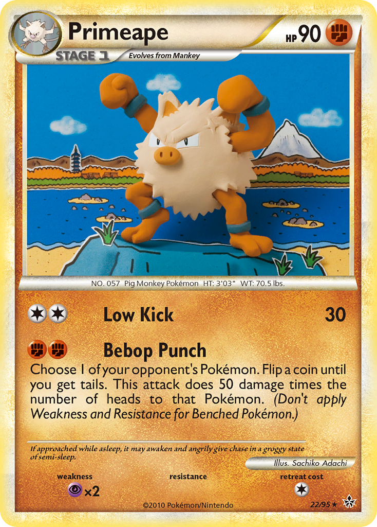 Primeape HS-Unleashed Pokemon Card.