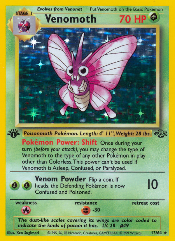 Venomoth Jungle Pokemon Card