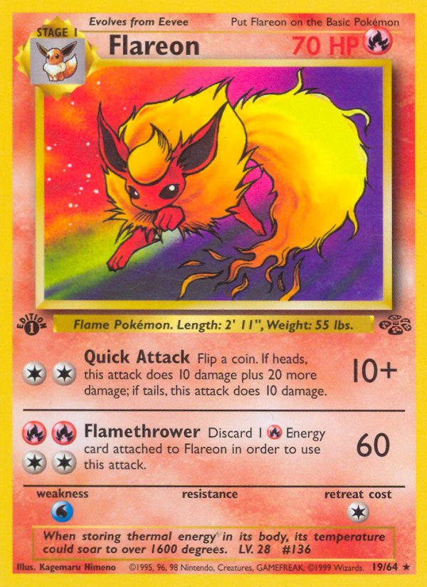 Flareon Jungle Pokemon Card