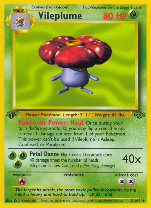 Vileplume Jungle Pokemon Card