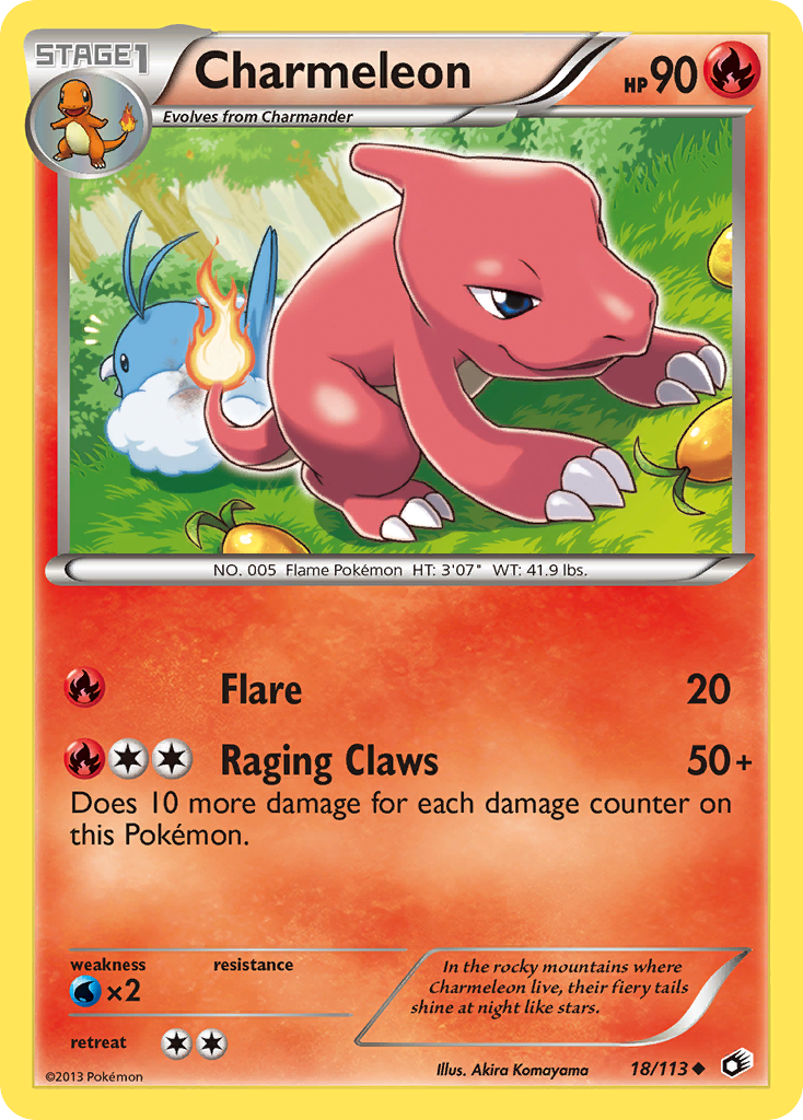 Charmeleon Legendary Treasures Pokemon Card.