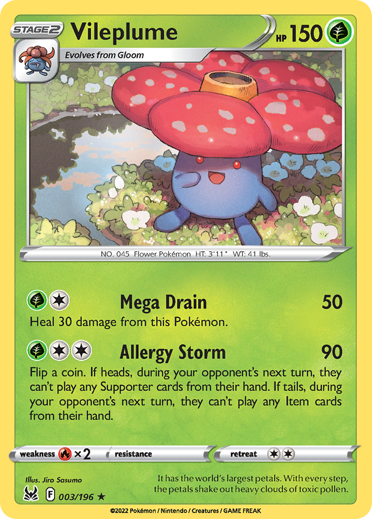 Vileplume Lost Origin Pokemon Card