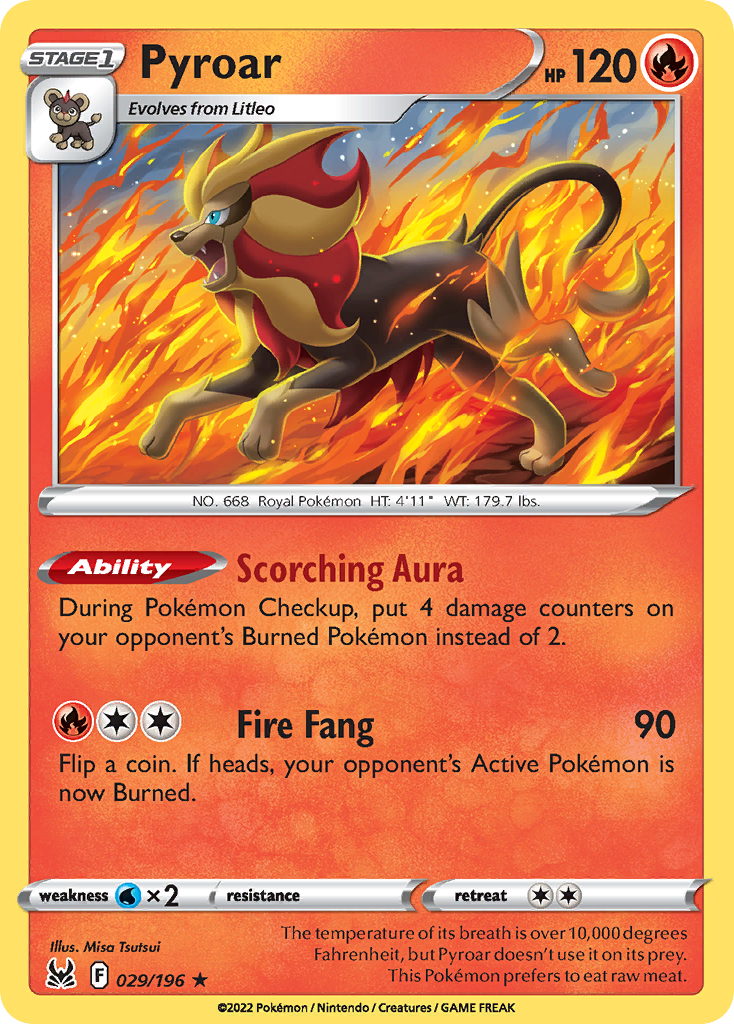 Pyroar Lost Origin Pokemon Card