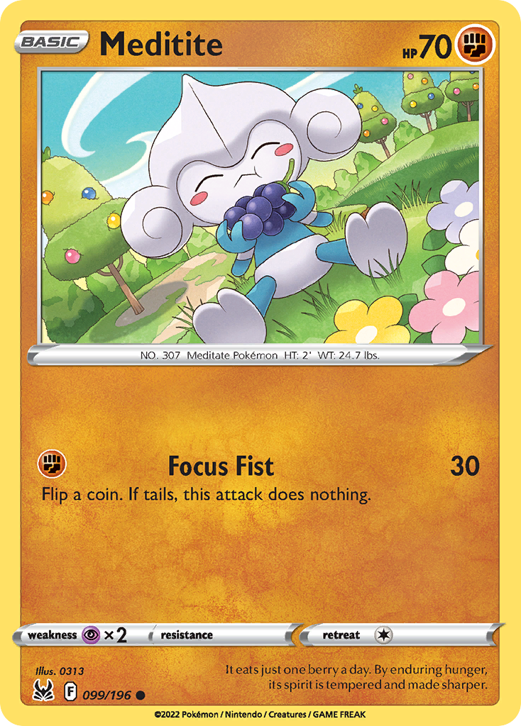 Meditite Lost Origin Pokemon Card