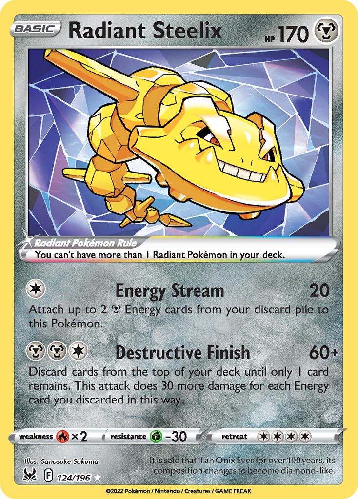 Radiant Steelix Lost Origin Pokemon Card