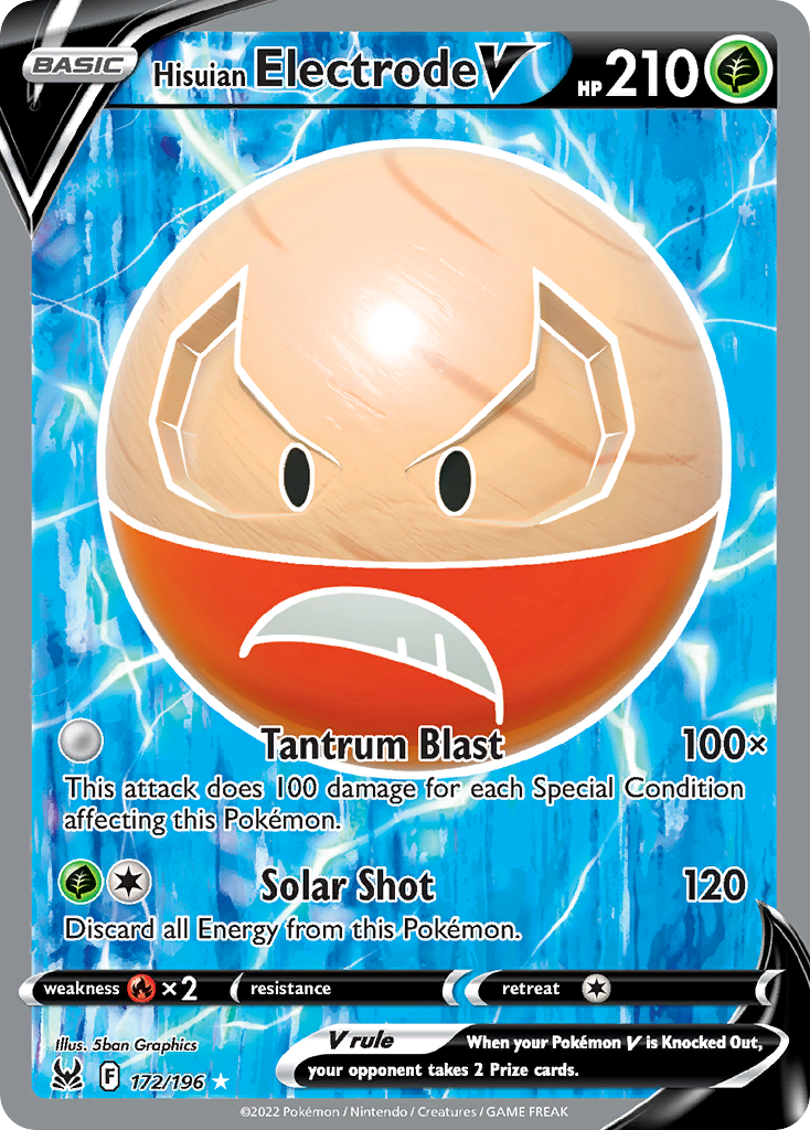 Hisuian Electrode V Lost Origin Pokemon Card