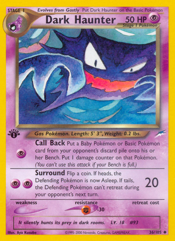 Dark Haunter Neo Destiny Pokemon Card.