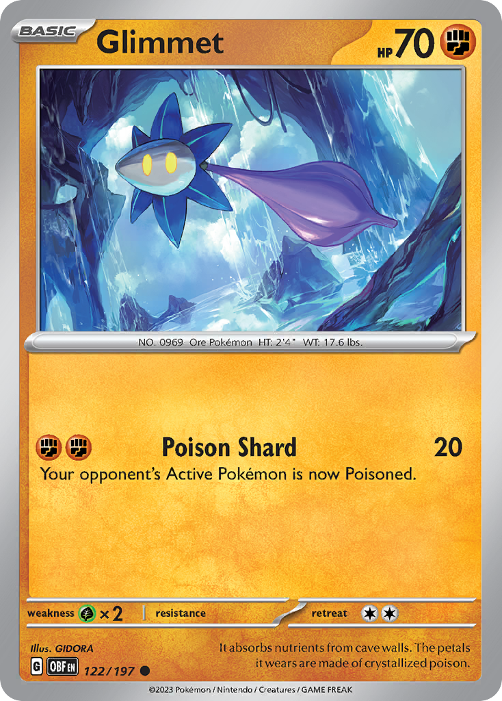 Glimmet Obsidian Flames Pokemon Card