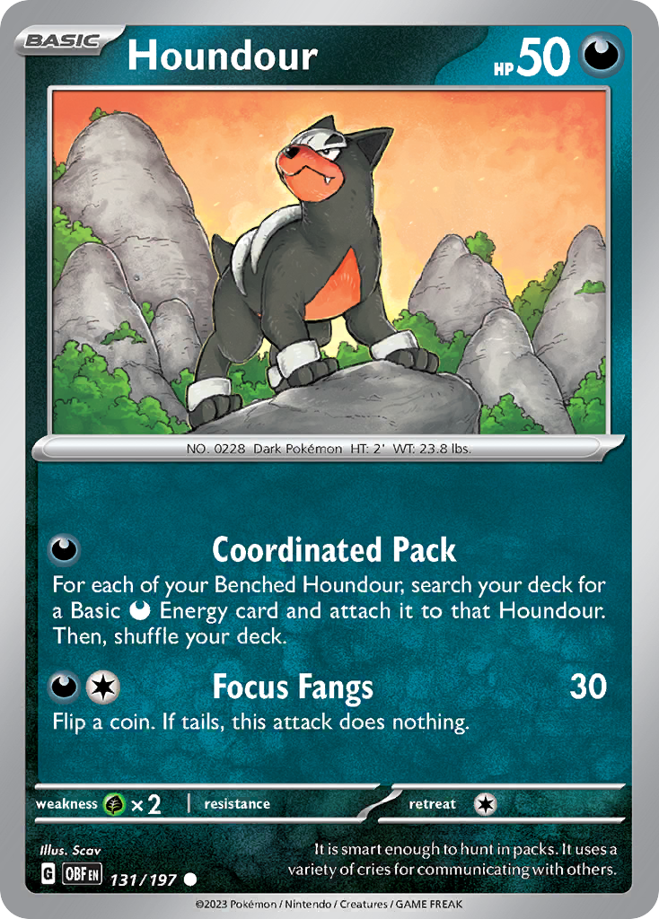 Houndour Obsidian Flames Pokemon Card